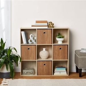 lot 30506 image: Mainstays 9 Cube Storage Organizer, Spring Pine (See Details)