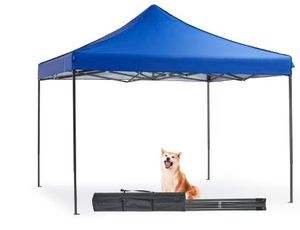 lot 30507 image: 10 x 10ft Pop Up Canopy Tent Portable Sun Shelter Canopy Tent with Sand Bags, Blue - Retail $81