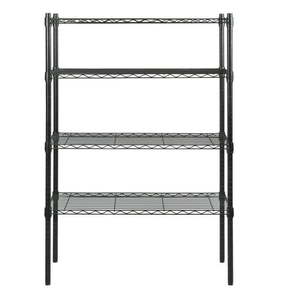 lot 30519 image: Hyper Tough 4 Tier Wire Shelf Unit  Black  1400 lb. Capacity - Retail $59