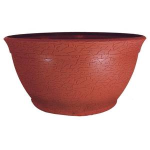 lot 30533 image: Expandable Hose Hider with Rustic Terracotta Expandable Hose Storage Pot (Black)- Retail $59