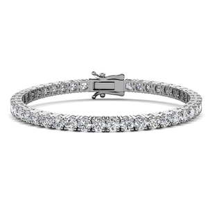 lot 30545 image: Cate & Chloe Olivia 18k White Gold Plated Tennis Bracelet With Simulated Diamond Crystals