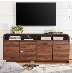 Better Homes & Gardens Juliet Curved TV Stand for TVs up to 75" Walnut Finish - Retail: $149
