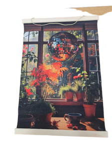 lot 32520 image: Disco Ball Garden Scene Art Print 12x17