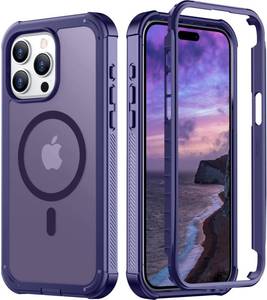 lot 32560 image: 3 Count of Red2Fire Magnetic for iPhone 15 Pro Max Case, Compatible with MagSafeMilitary Grade Drop ProtectionHeavy Duty Shockproof Non-Slip Translucent Matte Bumper Phone Case for iPhone 15 Pro Max 6.7