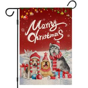 lot 32609 image: 3 Count of Christmas Garden Flags 12x18