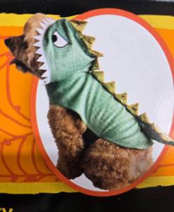 lot 123 image: Dinosaur Dog Halloween Costume Green Gold Fetchwear Sz Extra Small Xs