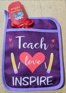 lot 125 image: Teacher Gift Pot Holder Set - 2Pcs Thank You Present Potholder with Silicone Spatula Pot Holder