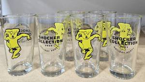 Set of 6 Wichita State Shockers 2023 Holiday Party Pint Glass Set