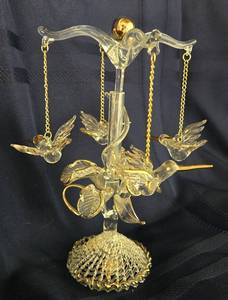lot 141 image: Crystal Hummingbird Mobile with Gold Accents