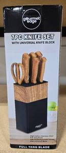 lot 158 image: 7-Piece Full Tang Knife SetSale price $60