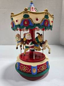lot 170 image: Santa Claus Christmas Carousel Music Box