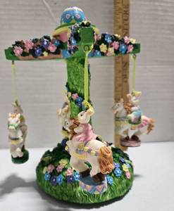 lot 171 image: Easter Bunny Carousel Music Box