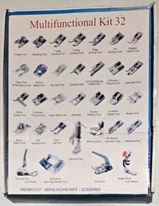 lot 220 image: 32-Piece Multifunctional Sewing Machine Presser Foot Kit
