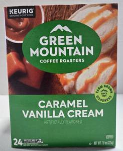 lot 260 image: Green Mountain Coffee Roasters  Caramel Vanilla Cream Light Roast K-Cup Coffee Pods  24 Count