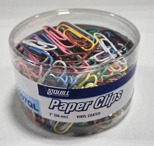 lot 276 image: Quill Brand Jumbo Paper Clips, Assorted Colors, 200Tub