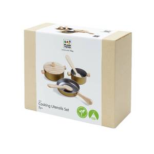 lot 284 image: Plan Toys Wooden Cooking Utensils Play Set