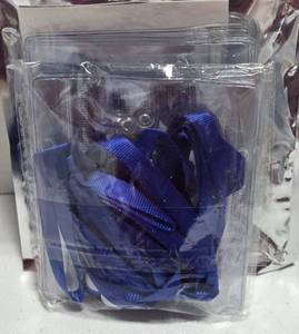 lot 286 image: (2) ID Card Holders & Navy Blue Lanyards  - 5 Pack each