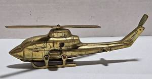 lot 298 image: Brass Helicopter Model with Movable Rotor Blades