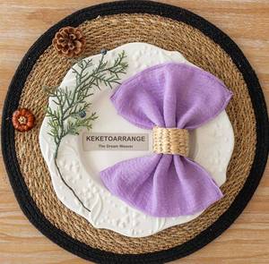 lot 5328 image: Keketoarrange Cheesecloth Napkins 17x17 Inches Cloth Napkins Reusable Washable Handmade for Lunch Dinner Wedding Baby Bridal Shower Party Rustic Boho Decorations Bulk Set of 10 Lilac
