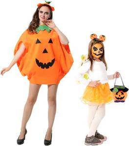 lot 5344 image: FEPITO 4Pcs Unisex Adult Halloween Pumpkin Costume Funny Halloween Costumes Orange Pumpkin Cosplay Party Clothes