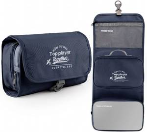 lot 5351 image: Hanging toiletry bag for men - large functional hanging travel toiletry bag with detachable wetdry compartments. mens hanging toiletry travel bag (dark blue)