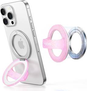 lot 5378 image: JOYROOM Magnetic Phone Grip, Silicone Finger Loop Grip Stylish TwinkleGlitter Phone Grip for Magsafe, for iPhone 17 Air16 Pro Max15141312 Series, Pink