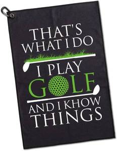 lot 5385 image: Thats What I Do I Play Golfing Repeat Printed Microfiber Golfers Towel, Funny Golfer Towel Gifts Golfing Accessories for Men Women, Fathers Day Birthday Gifts for Golf Enthusiast Golfer