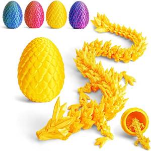3D Printed Dragon 28cm in Egg, Full Articulated Crystal Dragon with Egg, Flexible Joints for Home Decor Executive Desk D cor