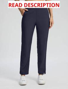 lot 5436 image: Seamaid Womens Golf Pants with Pockets Lightweight Travel Pants for Athletic Stretch UPF 50 Gray - Size Small