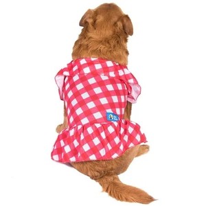 lot 5437 image: The Dodo Red Plaid Summer Dress for Dogs - Medium