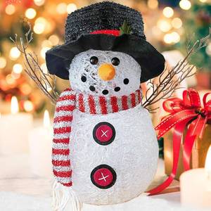 lot 5452 image: Snowman Christmas Decorations, 13.4 Light Up Indoor Snowman,Tabletop LED Color-Changing Christmas Snowman Battery Powered Colored Lights Party Supplies