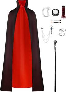 lot 5460 image: Angelaicos Unisex Adult Vampire Costume Accessories Set for Men Women Vampire Cape Halloween Party Outfits