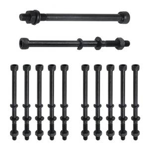 lot 5490 image: Geesatis M6 100 Flanged Hex Head Bolts,Nuts, Flat and Lock Washers,Alloy Steel,Fully Threaded,Black,10 Sets