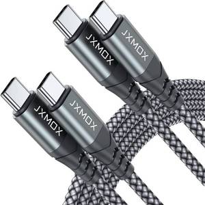 lot 5499 image: JXMOX USB C to USB C Cable (2 Pack 3.3ft), 60W (3A) Type C Fast Charging Cord Charger Compatible with iPhone 17 16 15 Pro Max, MacBook, iPad Pro Air 4, Samsung Galaxy S25 S24 S23 S22 S21 Ultra (Grey)