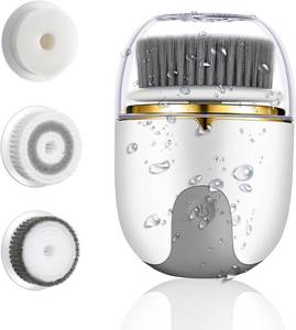 lot 5525 image: Face Scrubber Facial Cleansing Brush - Electric Waterproof Spin Exfoliator with 3 Cleanser Heads and 2 Speeds for Gentle Exfoliating & Deep Cleansing (White)