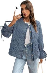 lot 5569 image: Womens winter coats Quilted Ruffle Hem Tie Knot Plaid Padded Coat XL