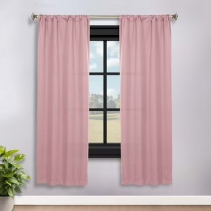 lot 5582 image: Superior Blackout Solid Light Filtering Rod pocket Curtain Panel Set, 36X 72, Mauve chalk