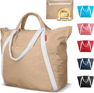 lot 5591 image: Bodysurf Beach Bags Waterproof Sandproof - Packable Foldable Nylon Zipper Tote Bag for Travel Lightweight, Pool, Boat, Cruise