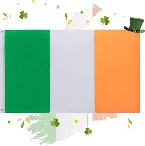 lot 5592 image: Ireland Flag 5x8 FT, Large Irish Flag with Print Vivid Color and Fade Proof, Canvas Header and Double Stitched,Outdoors Indoors Light-Weight Polyester Flags with Brass Grommets
