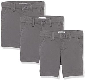 lot 5614 image: Amazon Essentials Girls Uniform Short, Pack of 3, Grey, 7 Plus