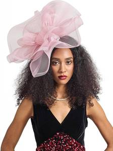 lot 5622 image: Tea Party Hat Fascinators Hats for Women Girls Elegant Kentucky Derby Hat Flower Feather Headband Outfits for Wedding Church
