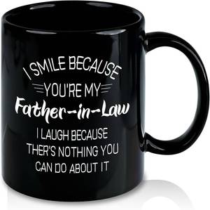 lot 5652 image: Father in Law Gifts, I Smile Because Youre My Father-in-Law Coffee Mug, Fathers Day Gift Mug Birthday Christmas Gifts for Dad, 11Oz