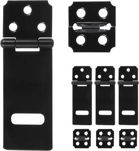 lot 5680 image: Lock Hasp Latch, 4 Pack Black Padlock Latch Hasp Lock Latches with Locks Latches Hardware Door Padlock for Bedroom Shed Cabinet Window Garden Yard Pet Cage