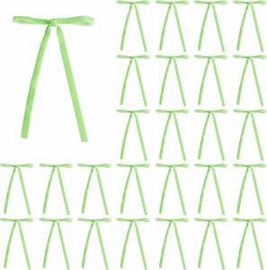 lot 5696 image: 30 Pcs Apple Green Velvet Christmas Bows 5 x 7 Inch Rustic Vintage Wedding Velvet Ribbon Gift Bows for Tree Wreath Garland Home Decor Indoor Outdoor Decorations (Apple Green)