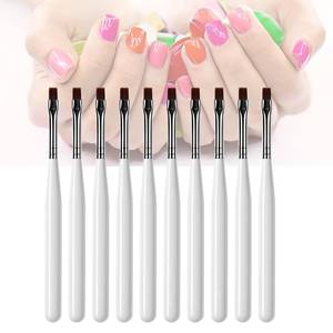 lot 5713 image: 10Pcs Gel Nail Brush Set for Rookii Nail Tips Builder & Overlay,Sculpting,Poly Gel,and Extensions.Nail Art Tips Builder Brush for Salon at Home DIY