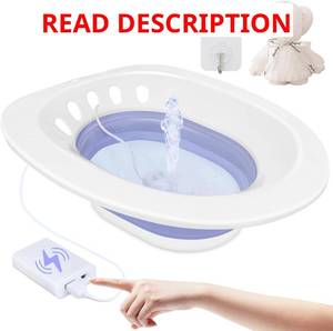 lot 5745 image: RUGUO Electric Sitz Bath for Toilet Seat, Unisex Sitz Bath Soak Tub, Sits Bath Kit for Women, for Soothes Hemorrhoids & Postpartum Care, Automatic Flushing - COLOR IS GREEN