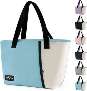 lot 5814 image: Lunch Bag for Women Men, Reusable Lunch Tote Lunch Box, Large Capacity Leakproof Lunch Tote Bags with Front Pocket for Work Office Picnic or Travel (Light Blue)