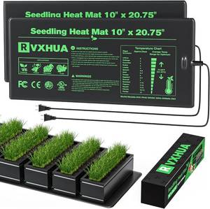 lot 5823 image: 10 x 20.75Inch Seedling Heat Mat for Rapid Seed Germination, Waterproof Plant Heating Pad Seed Starter Warming Mat Indoor for Greenhouse Hydroponic Propagation Brewing Terrarium Reptile,2 Packs