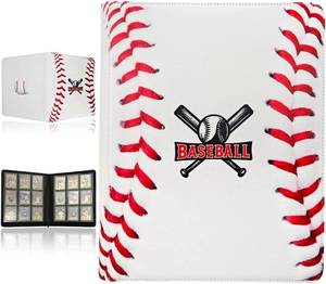 lot 5853 image: Baseball Card Binder - 9 Pocket Sports Card Binder Holds Gifts, Side Loading Baseball Cards Holders Organizer, Trading Cards Binders with Transparent Sleeves for 3x4 Toploaders