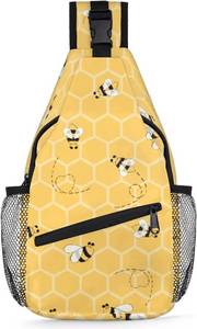 lot 5881 image: TropicalLife Honey Bees Bumblebee Sling Bag Crossbody Sling Backpack Water Resistant Shoulder Bag Outdoor Travel Hiking Chest Bag Daypack for Women Men Unisex